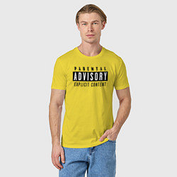 Футболка хлопковая мужская Parental advisory, цвет: желтый — фото 2