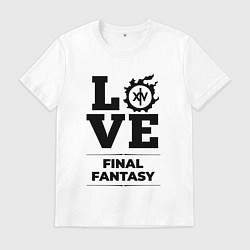 Футболка хлопковая мужская Final Fantasy love classic, цвет: белый