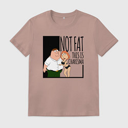 Футболка хлопковая мужская Не толстый, а харизматичный Питер Гриффин, цвет: пыльно-розовый