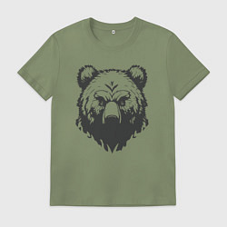 Футболка хлопковая мужская Бурый медведь, цвет: авокадо