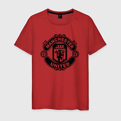 Футболка хлопковая мужская Manchester United black, цвет: красный