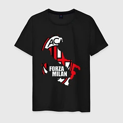Футболка хлопковая мужская Forza Milan, цвет: черный