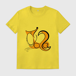 Футболка хлопковая мужская Лиса Ольга, цвет: желтый