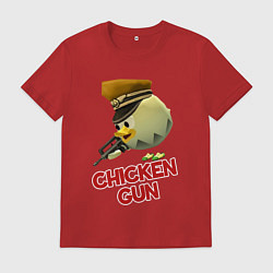 Футболка хлопковая мужская Chicken Gun logo, цвет: красный