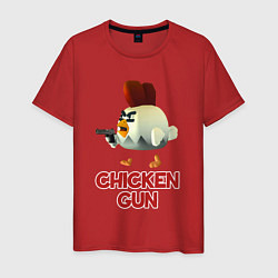 Футболка хлопковая мужская Chicken Gun chick, цвет: красный