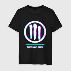 Футболка хлопковая мужская Three Days Grace glitch rock, цвет: черный