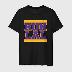 Футболка хлопковая мужская Run Lakers, цвет: черный