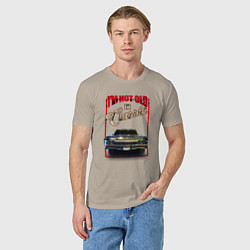Футболка хлопковая мужская Классика автомобиль Chevrolet Impala, цвет: миндальный — фото 2
