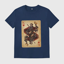 Футболка хлопковая мужская Fable III Герой Яснодола, король черви, цвет: тёмно-синий