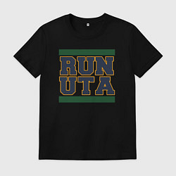 Футболка хлопковая мужская Run Utah Jazz, цвет: черный