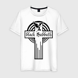 Футболка хлопковая мужская Black Sabbath Cross цвета белый — фото 1