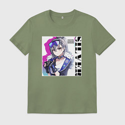 Футболка хлопковая мужская Sweet Silver Wolf, цвет: авокадо