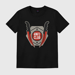 Футболка хлопковая мужская Knife club, цвет: черный
