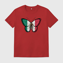 Футболка хлопковая мужская Мексика бабочка, цвет: красный