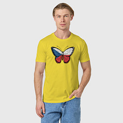 Футболка хлопковая мужская Чехия бабочка, цвет: желтый — фото 2