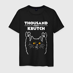Футболка хлопковая мужская Thousand Foot Krutch rock cat, цвет: черный