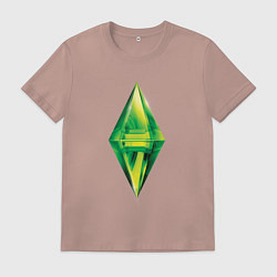 Футболка хлопковая мужская Знак персонажа Симс, цвет: пыльно-розовый