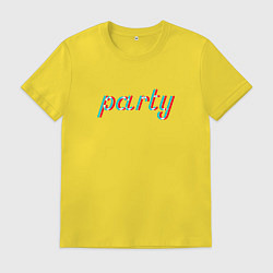 Футболка хлопковая мужская Party в стиле неон, цвет: желтый