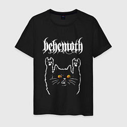 Футболка хлопковая мужская Behemoth rock cat, цвет: черный