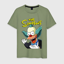 Футболка хлопковая мужская Krusty the clown, цвет: авокадо