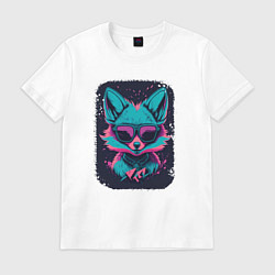 Футболка хлопковая мужская Whimsical Fox, цвет: белый