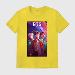 Футболка хлопковая мужская Bts anime style, цвет: желтый
