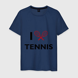 Футболка хлопковая мужская I Love Tennis, цвет: тёмно-синий