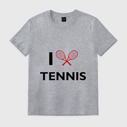 Футболка хлопковая мужская I Love Tennis, цвет: меланж