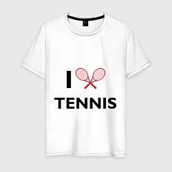 Футболка хлопковая мужская I Love Tennis, цвет: белый