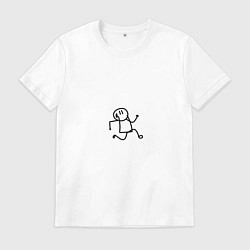 Футболка хлопковая мужская Заквадративаемся, цвет: белый