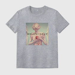 Футболка хлопковая мужская Вишневая меланхолия, цвет: меланж