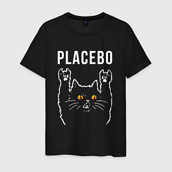 Футболка хлопковая мужская Placebo rock cat, цвет: черный