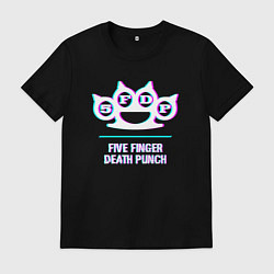 Футболка хлопковая мужская Five Finger Death Punch glitch rock, цвет: черный