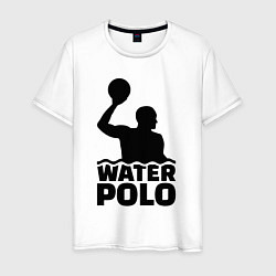 Футболка хлопковая мужская Водное поло, цвет: белый
