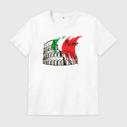 Футболка хлопковая мужская Рим Италия, цвет: белый