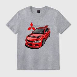 Футболка хлопковая мужская Lancer Evolution 8, цвет: меланж