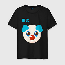 Футболка хлопковая мужская Me clown, цвет: черный