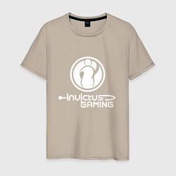 Футболка хлопковая мужская Invictus Gaming logo, цвет: миндальный