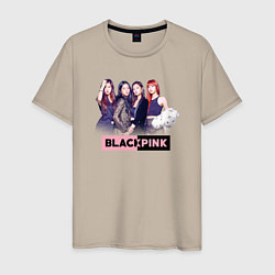 Футболка хлопковая мужская Blackpink girls, цвет: миндальный