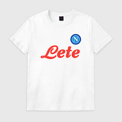 Футболка хлопковая мужская Хвича Кварацхелия ФК Наполи форма домашняя, цвет: белый