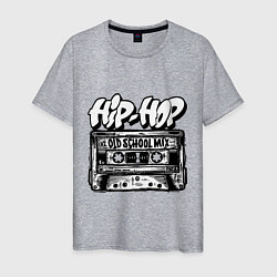 Футболка хлопковая мужская Hip hop oldschool, цвет: меланж