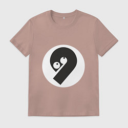 Футболка хлопковая мужская Number 009, цвет: пыльно-розовый