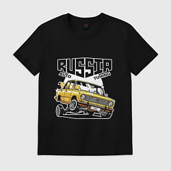 Футболка хлопковая мужская Russia tuning car, цвет: черный