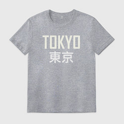 Футболка хлопковая мужская Japan - Tokyo, цвет: меланж