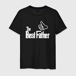 Футболка хлопковая мужская The best father, цвет: черный