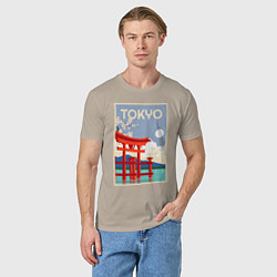 Футболка хлопковая мужская Tokyo - japan, цвет: миндальный — фото 2