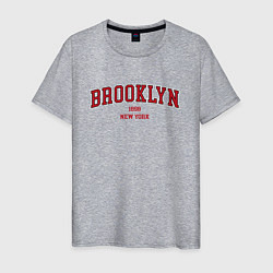 Футболка хлопковая мужская Brooklyn New York, цвет: меланж