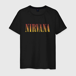 Футболка хлопковая мужская Nirvana logo, цвет: черный