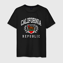 Футболка хлопковая мужская Cali republic, цвет: черный
