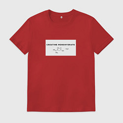 Футболка хлопковая мужская Креатин моногидрат, цвет: красный